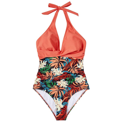 Maillot de Bain Une-Pièce à Col Halter pour Femme