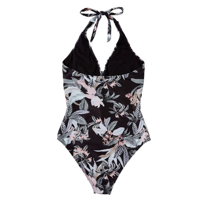 Maillot de Bain Une-Pièce à Col Halter pour Femme